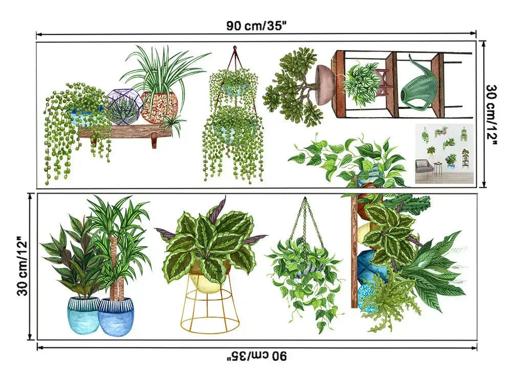 3D groene plant muursticker™ 