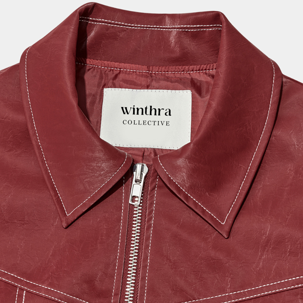 Winthra™ - Übergroße Jacke mit Kontrastnähten Rot