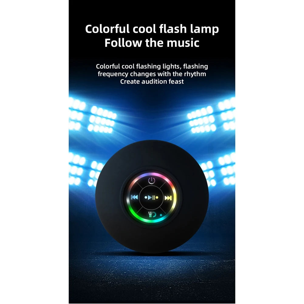 SoundSplash Mini™ - Wasserdichter Bluetooth-Lautsprecher mit RGB-Beleuchtung und Saugnapf