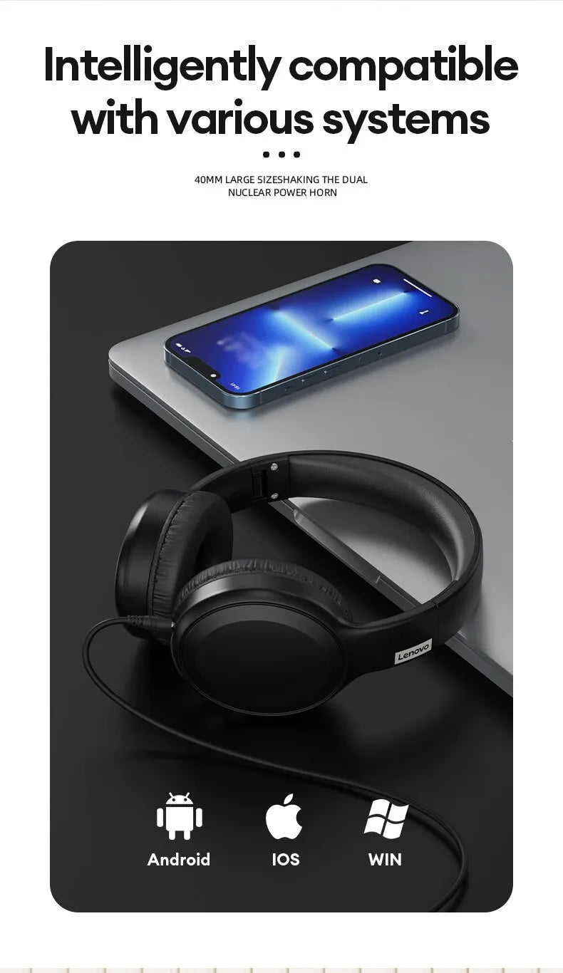 Lenovo Shockbass™ 2.0 | Draadloze Bluetooth-headset | Met microfoon en ruisonderdrukkingsfunctie 