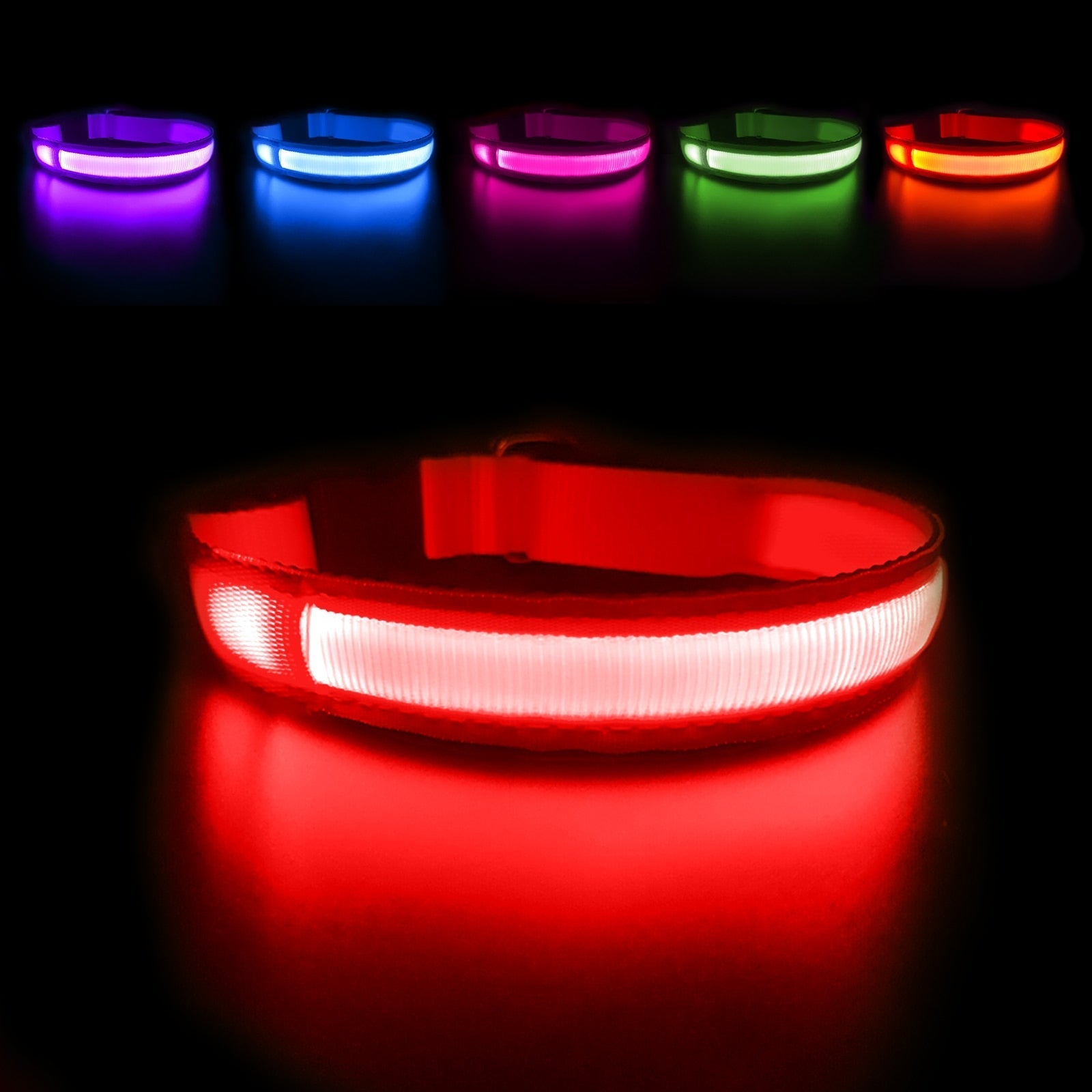 Gloeiende LED-licht hondenhalsband