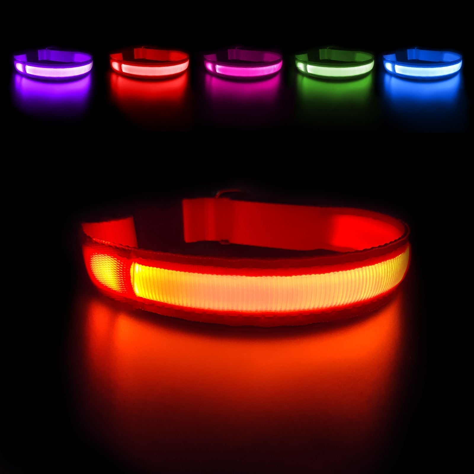 Gloeiende LED-licht hondenhalsband