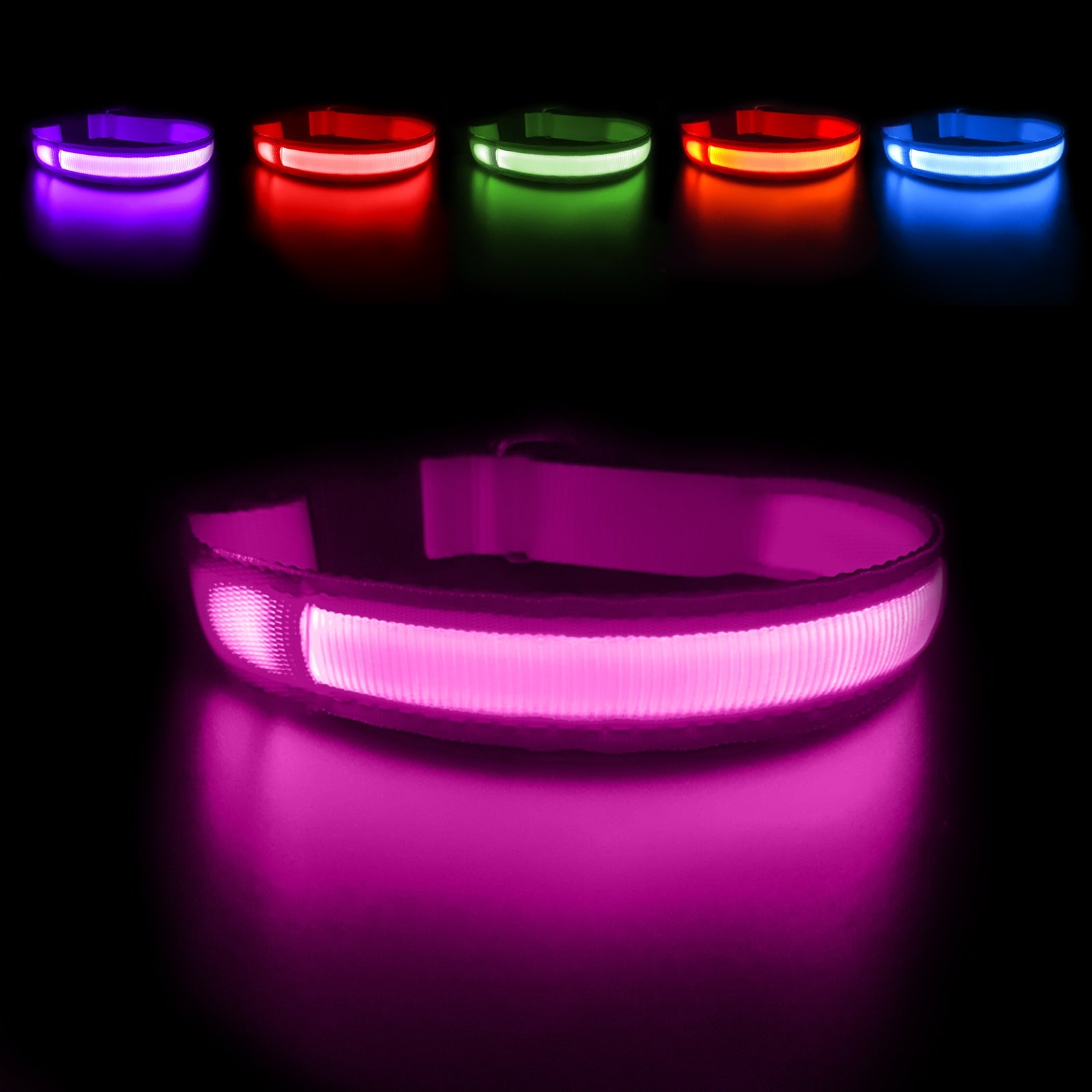 Gloeiende LED-licht hondenhalsband