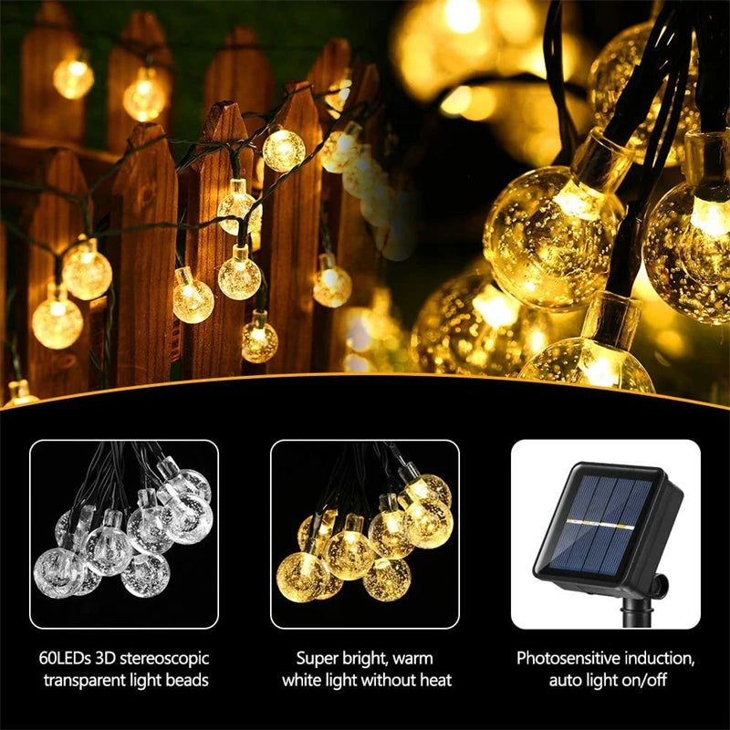 Solar Lights™ | IP 65 Wasserfeste solarbetriebene Lampenschnur