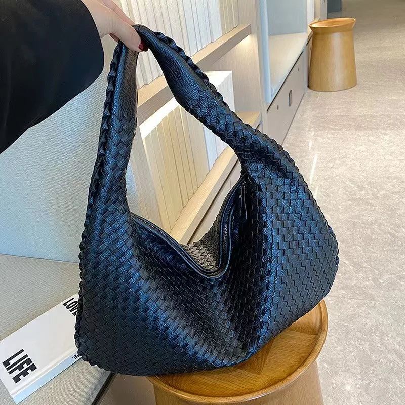 Luxe geweven leren handtas voor dames™ 