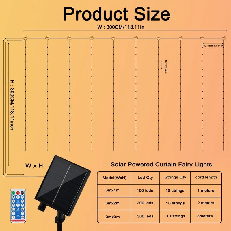 LED-lichtgordijn op zonne-energie | IP65 waterdicht | Alleen vandaag 50% korting 