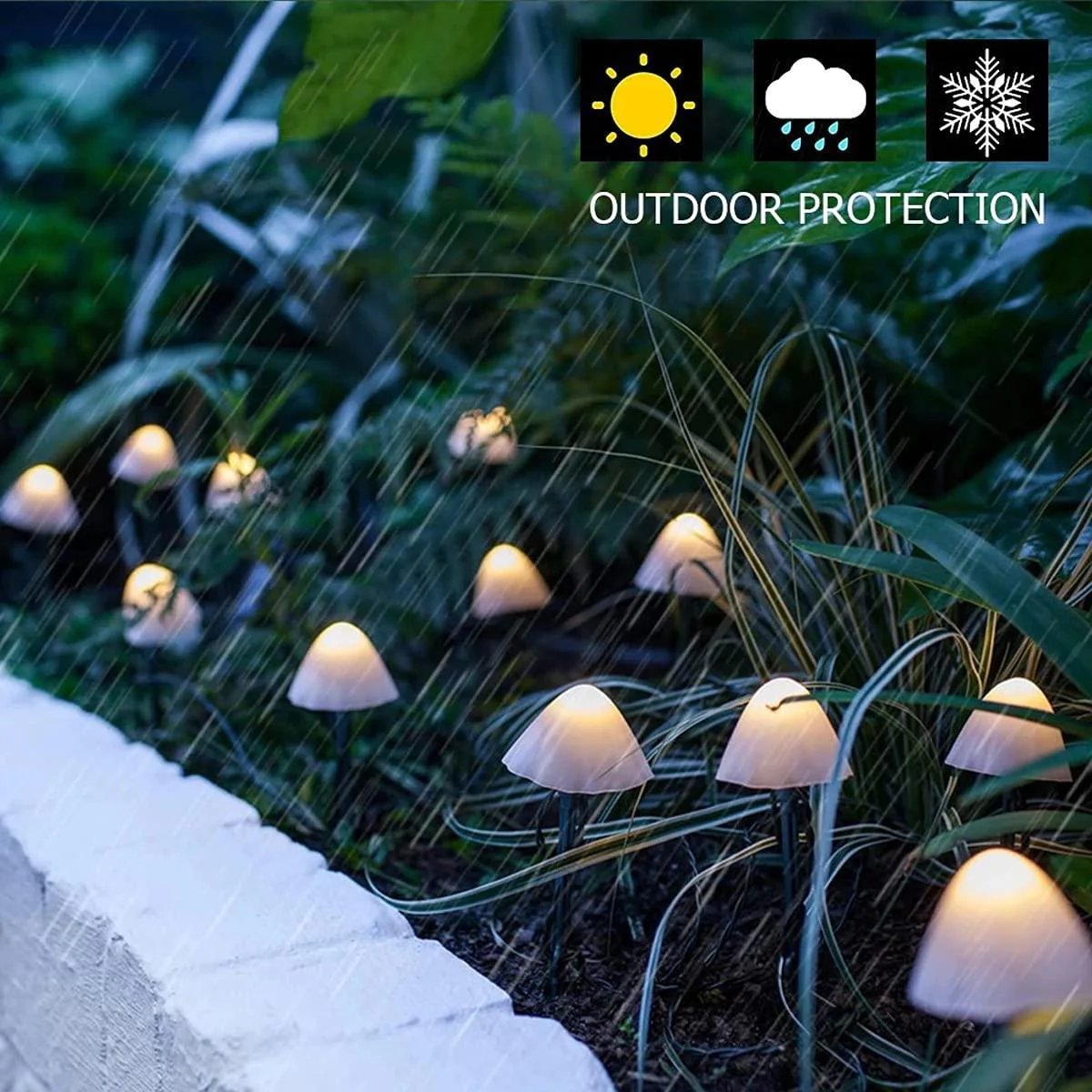 Mini Mushroom Solar Lights - 8 Functies - 4 Kleuren/Warm Wit