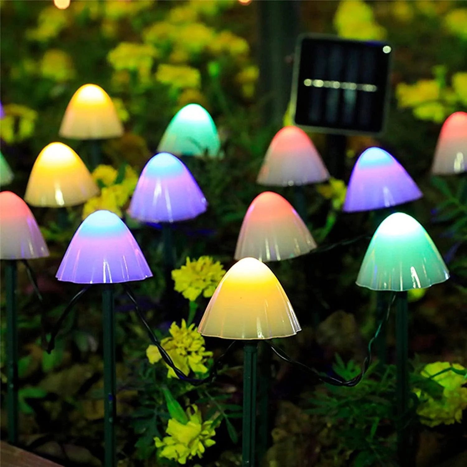 Mini Mushroom Solar Lights - 8 Functies - 4 Kleuren/Warm Wit