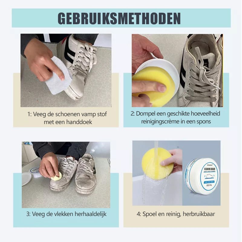 SneakBlitz™ Schoenpoets voor witte schoenen 1+1 GRATIS | Laat uw schoenen weer stralen! 