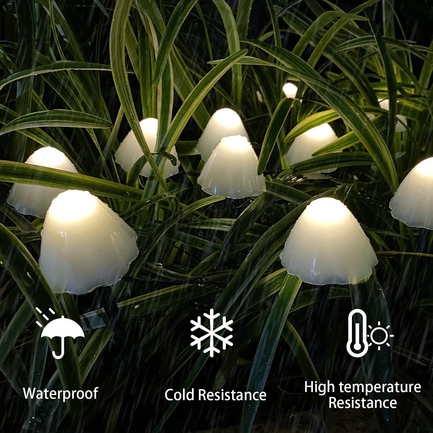 Mini Mushroom Solar Lights - 8 Functies - 4 Kleuren/Warm Wit