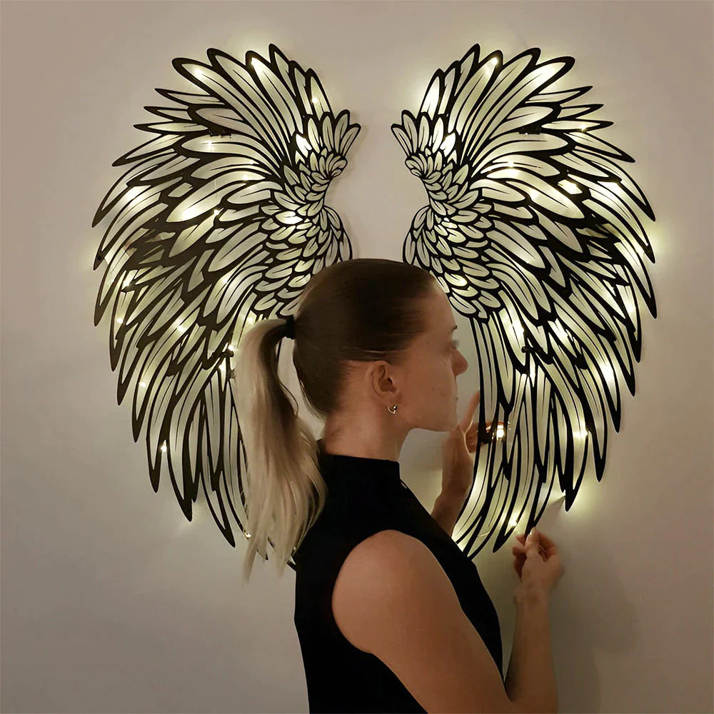 Angelwings - metalen wandkunst met LED-verlichting