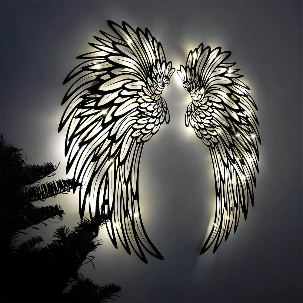 Angelwings - metalen wandkunst met LED-verlichting