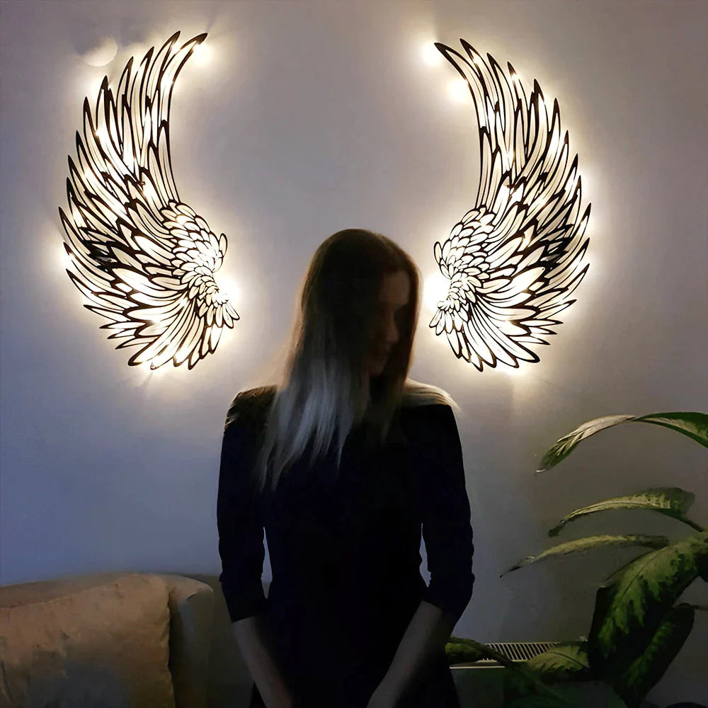 Angelwings - metalen wandkunst met LED-verlichting