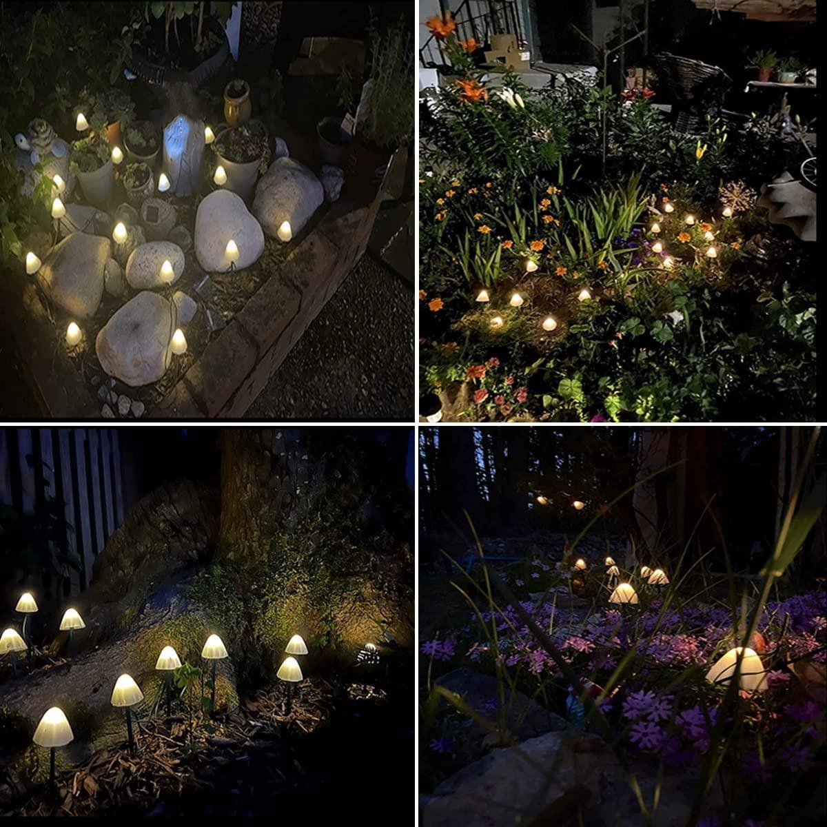 Mini Mushroom Solar Lights - 8 Functies - 4 Kleuren/Warm Wit