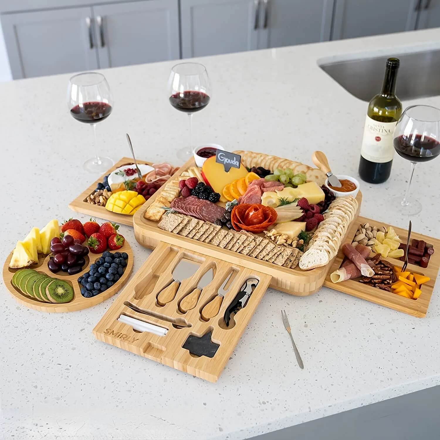 50% korting | CheeseBoard™ houten kaasplankenset