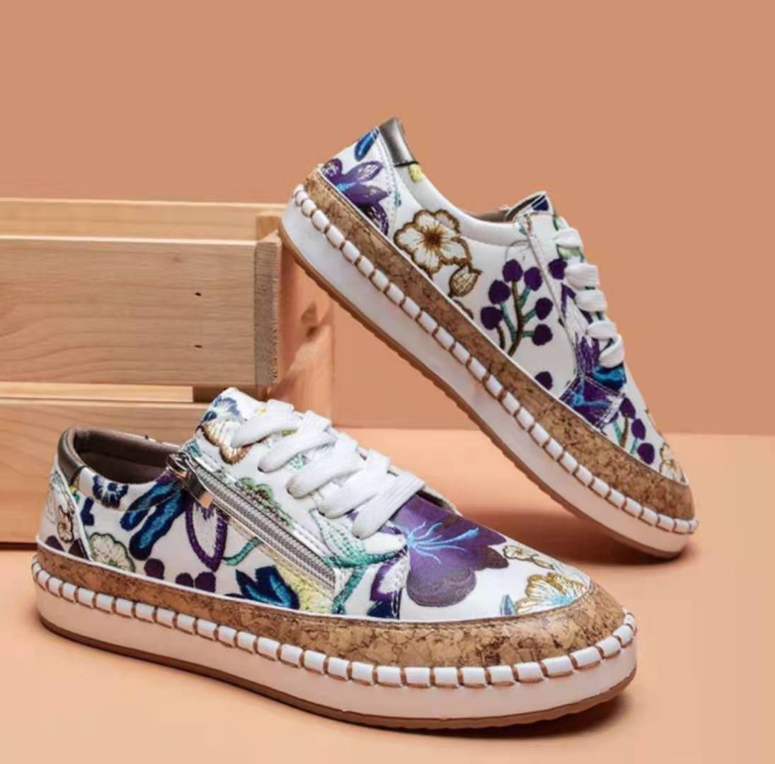 Maya™ handgemaakte schoenen met bloemenprint | beperkte editie 